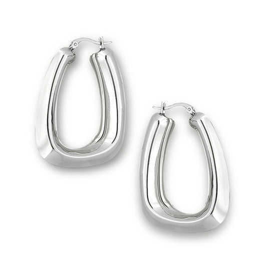 High Polish Hoop U Shaped Horseshoe Small Earrings