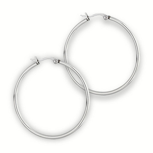 Hoop High Polish Standard Plain Earrings