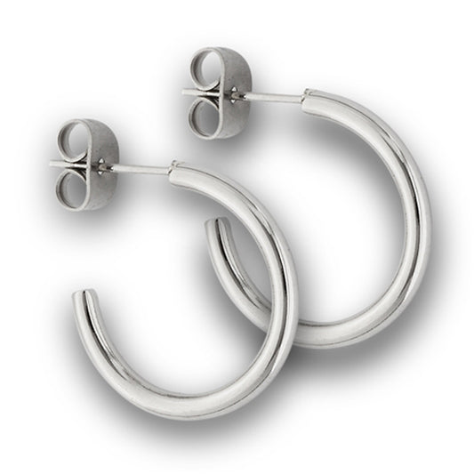 Hoop High Polish Simple Classic Earrings