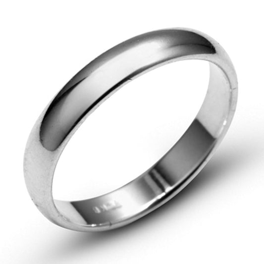 10k White Solid Gold 5mm Comfort Fit Domed Plain Men's Women's Wedding Band