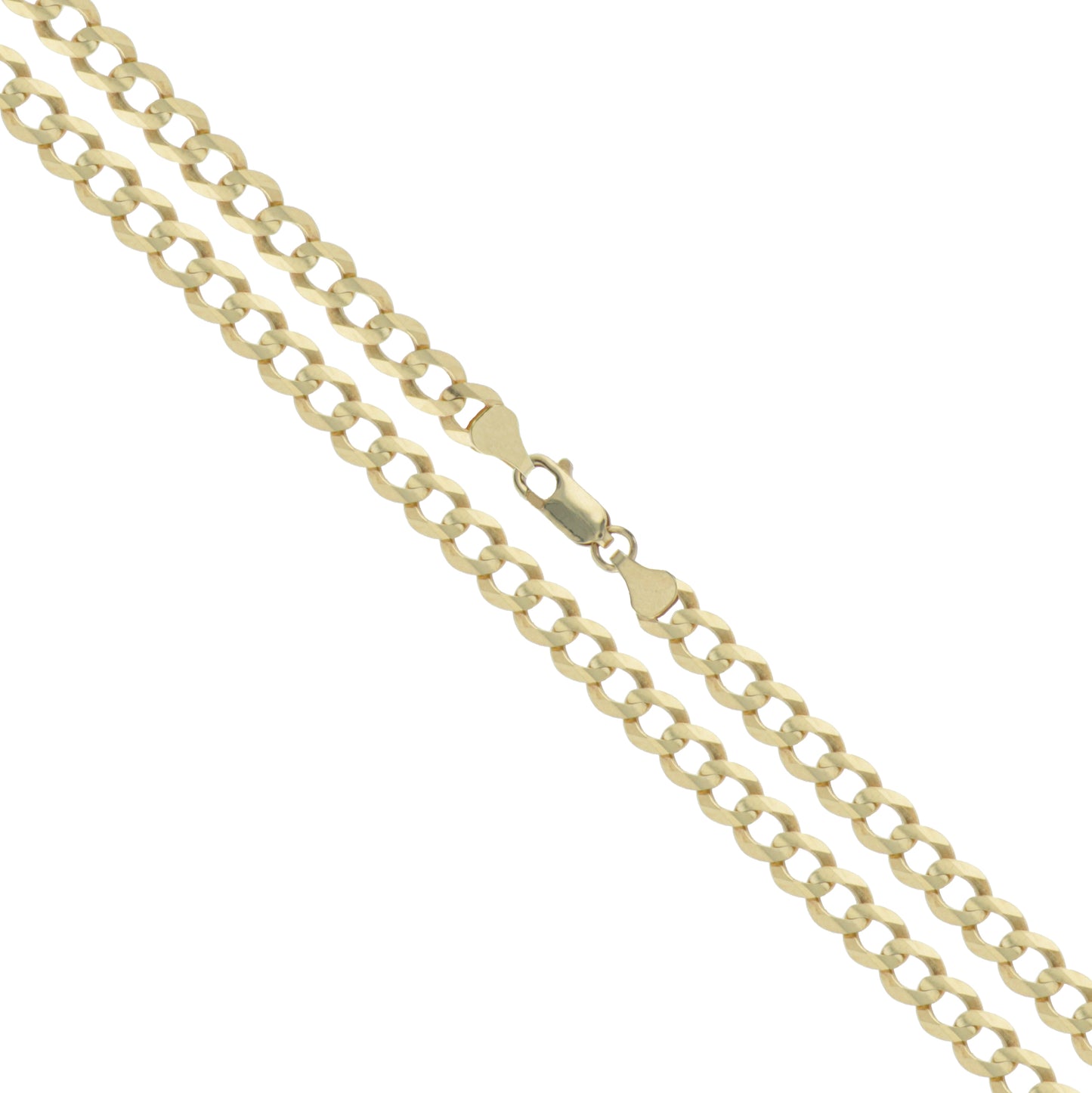 10k Yellow Gold Hollow Curb Link Chain 2.4mm Necklace