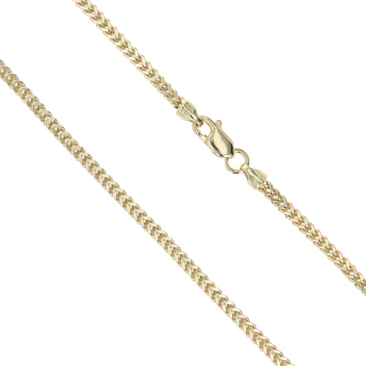 10k Yellow Gold-Hollow Franco Wheat Rope Chain 3.7mm Necklace