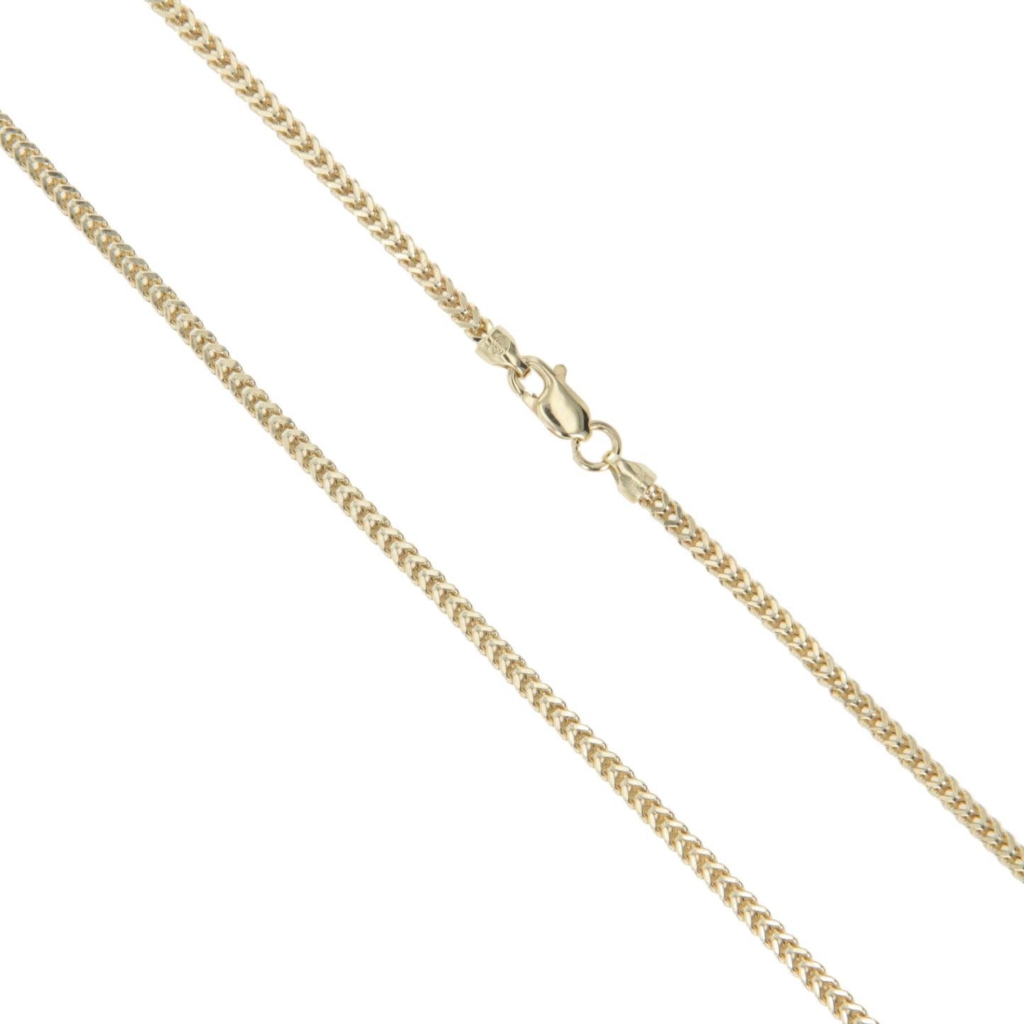 14k Yellow Gold Solid Franco Wheat Rope Chain 1.2mm Necklace