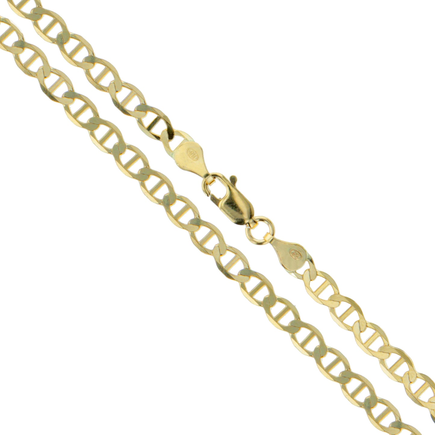 10k Yellow Gold Solid Mariner Chain Marina Anchor Link 2.5mm Necklace