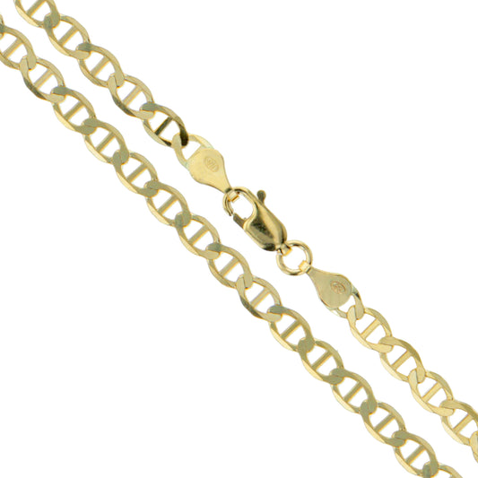 10k Yellow Gold Solid Mariner Chain Marina Anchor Link 3mm Necklace