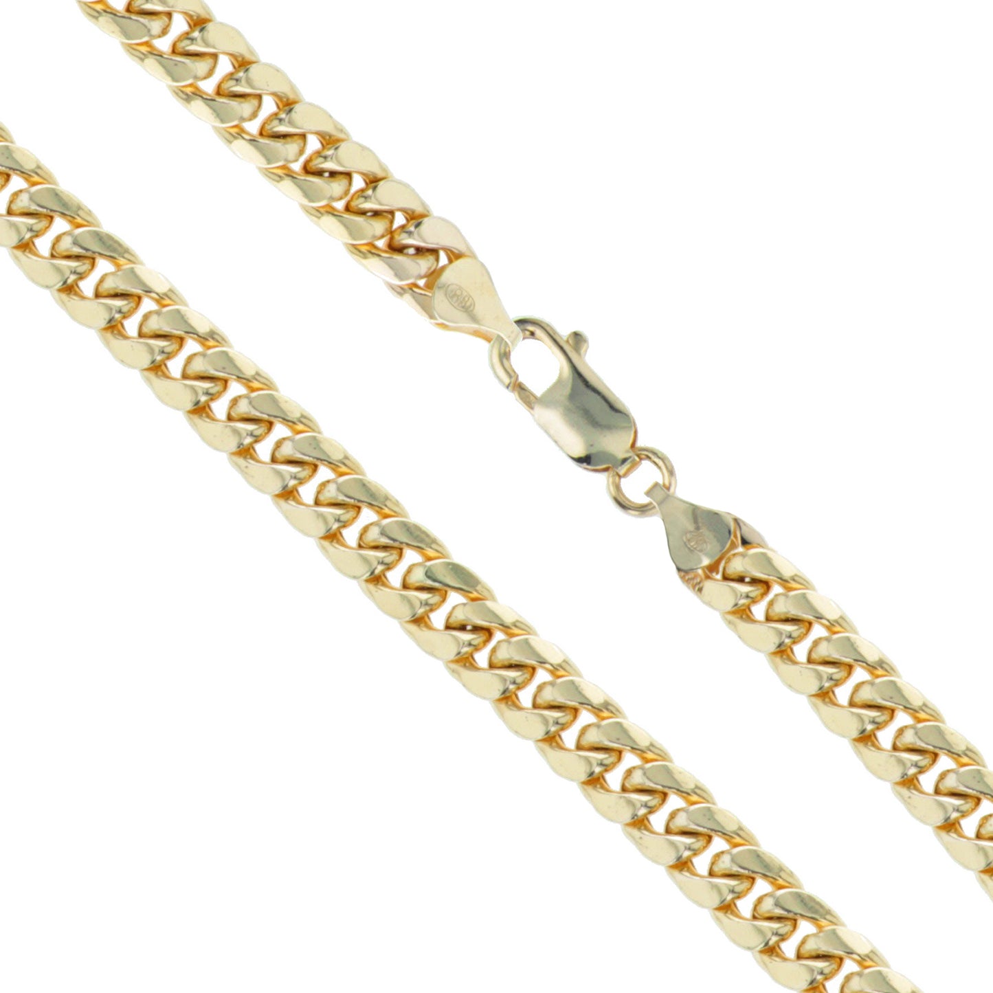 10k Yellow Gold-Hollow Curb Miami Cuban Link Chain 6mm Necklace