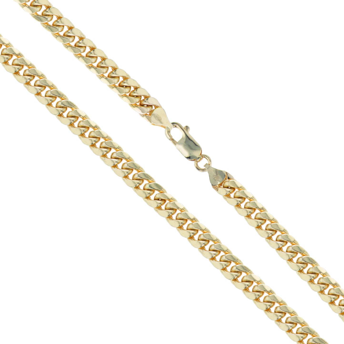 14k Yellow Gold Solid Curb Miami Cuban Link Chain 2.5mm Necklace