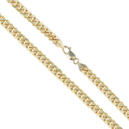 10k Yellow Gold Solid Curb Miami Cuban Link Chain 2.5mm Necklace