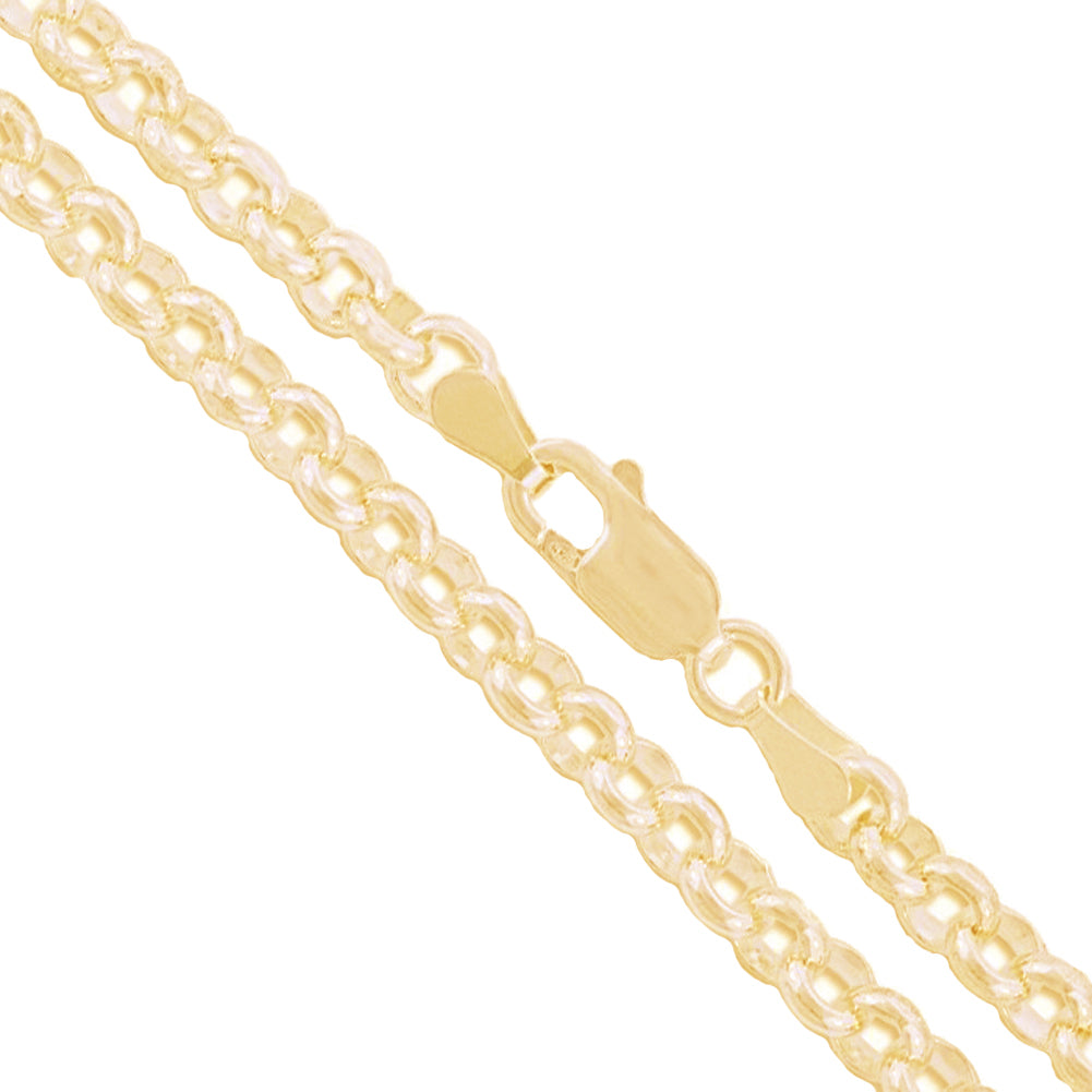 10k Yellow Gold-Hollow Cable Chain Round Rolo Link 2mm Necklace