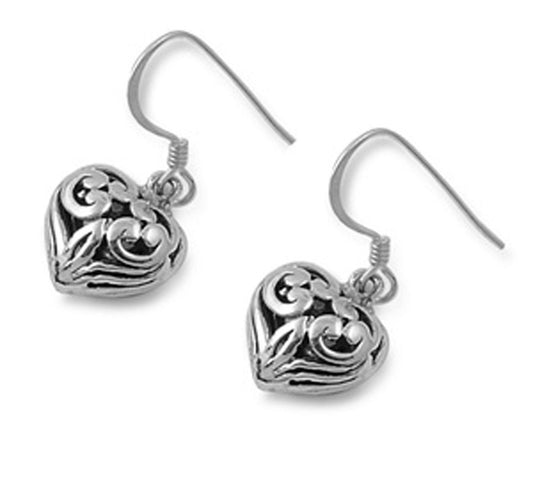 Heart Earrings .925 Sterling Silver