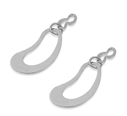 Kidney Bean Earrings .925 Sterling Silver