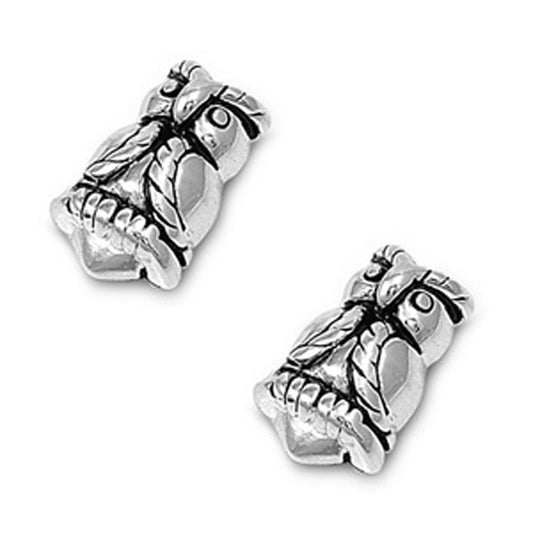 Owl Earrings .925 Sterling Silver