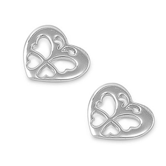 Heart Cutout Earrings .925 Sterling Silver