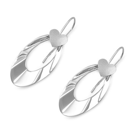 Heart Wave Earrings .925 Sterling Silver