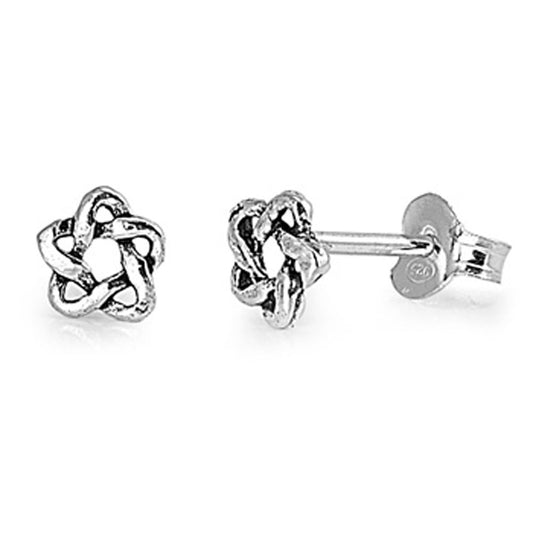 Celtic Knot Star Stud Earrings .925 Sterling Silver