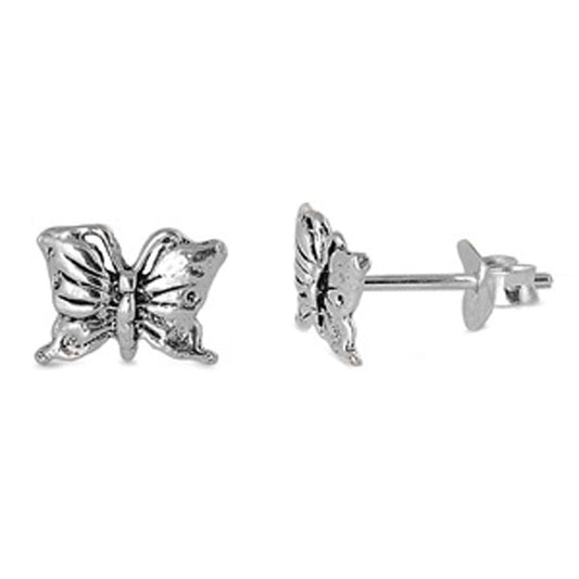 Butterfly Stud Earrings .925 Sterling Silver