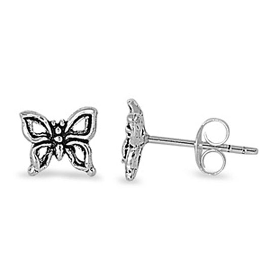Butterfly Stud Earrings .925 Sterling Silver