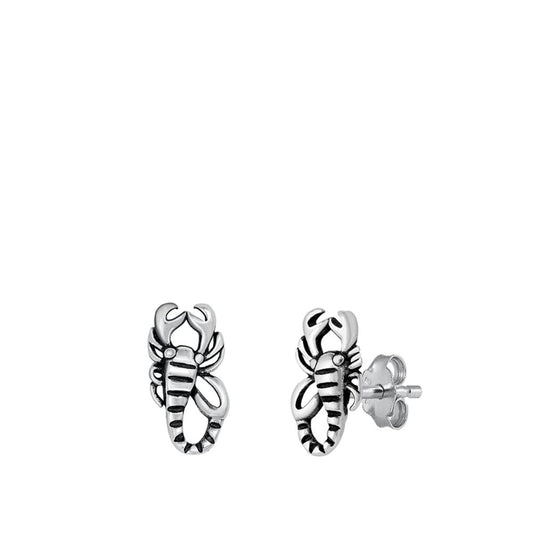Scorpion Stud Earrings .925 Sterling Silver