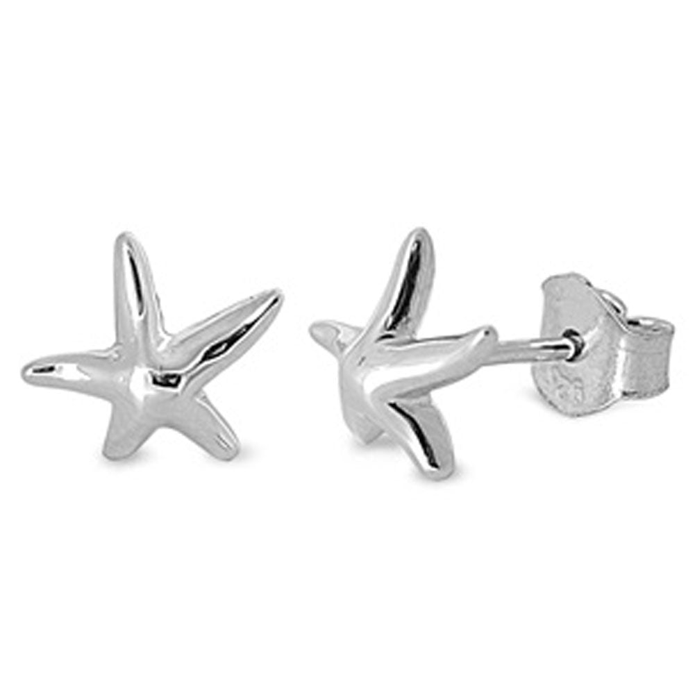 Starfish Stud Earrings .925 Sterling Silver