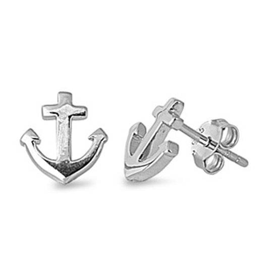 Anchor Stud Earrings .925 Sterling Silver