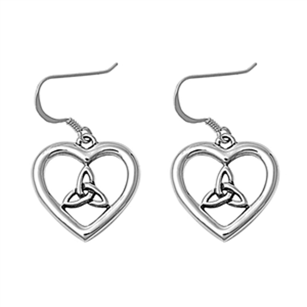 Celtic Knot Heart Earrings .925 Sterling Silver