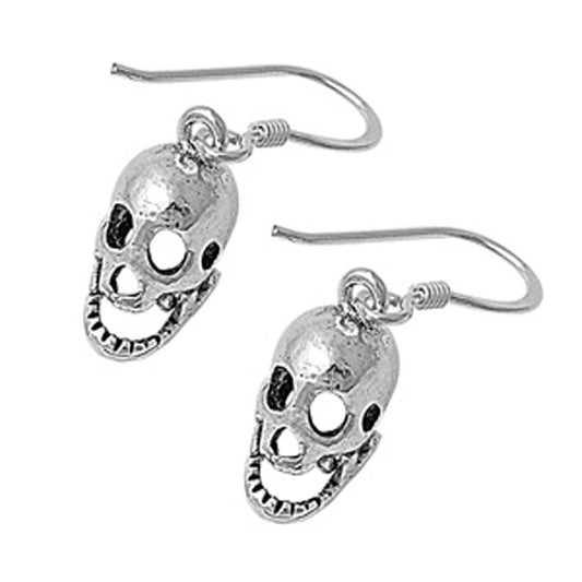 Skull Biker Earrings .925 Sterling Silver