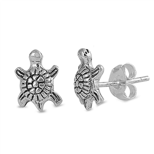 Turtle Stud Earrings .925 Sterling Silver