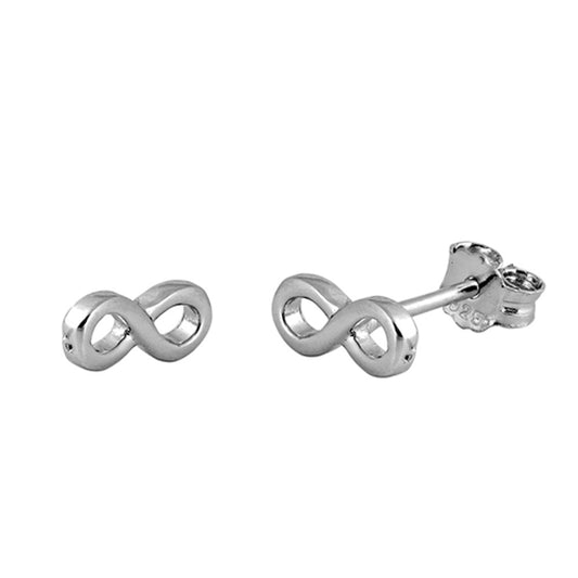 Sterling Silver Infinity Symbol Endless Eternity High Polish Earrings 925 New