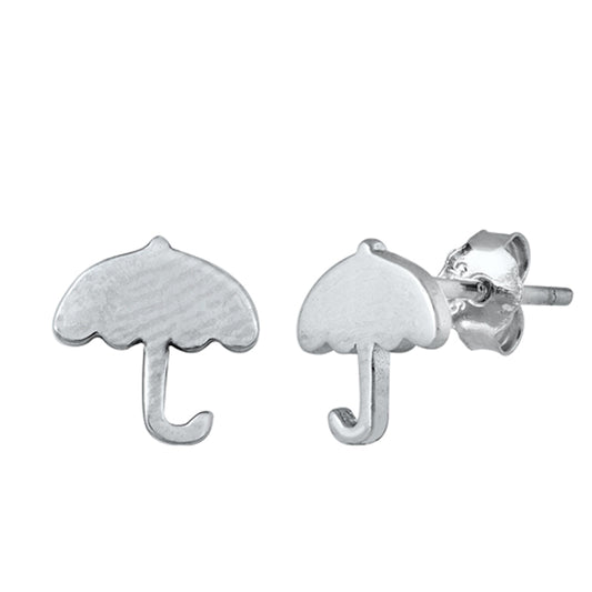Sterling Silver Umbrella High Polish Cute Stud Earrings 925 New
