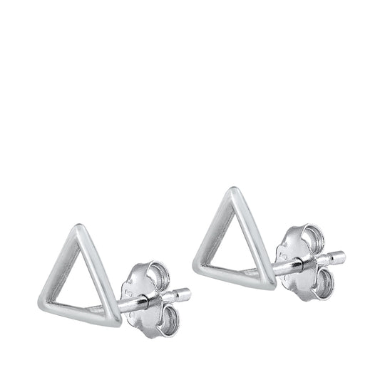 Sterling Silver Open Triangle Geometric Modern Outline Earrings 925 New