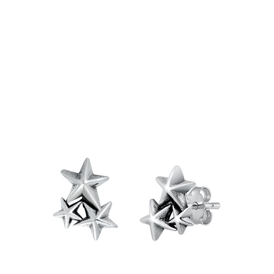 Sterling Silver Cute Star Night Sky Dream Earrings 925 New