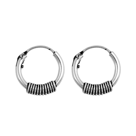 Sterling Silver Coil Wrap Hoop Statement High Polish Modern Earrings 925 New
