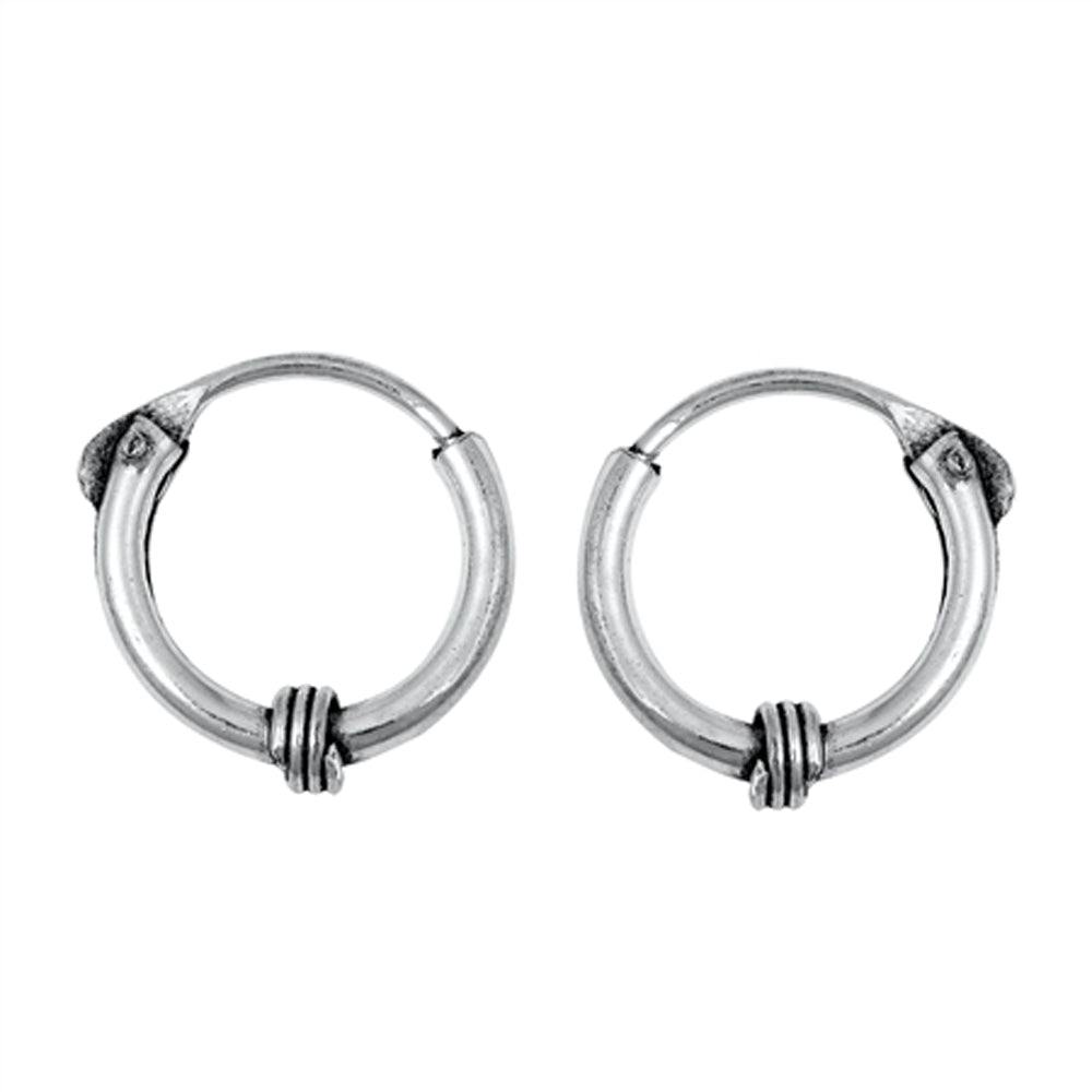 Sterling Silver Unique Hoop Weave Rope Twist Earrings 925 New