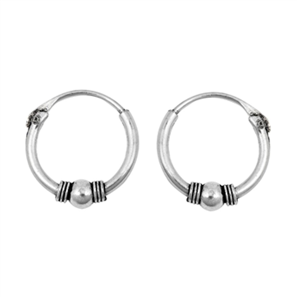 Sterling Silver Boho Hoop Bali Style Wrap Earrings 925 New