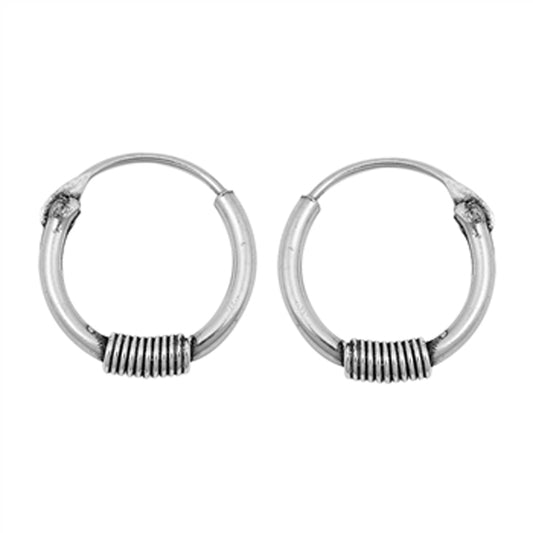 Sterling Silver Weave Hoop Statement Wrap Earrings 925 New