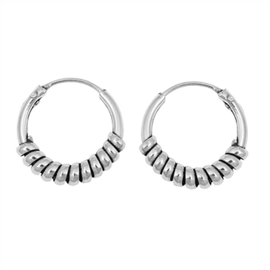 Sterling Silver Wrap Hoop Unique Coil Earrings 925 New