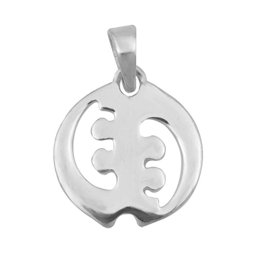 Abstract Fruit Modern Pendant .925 Sterling Silver Open Cutout Funky Charm