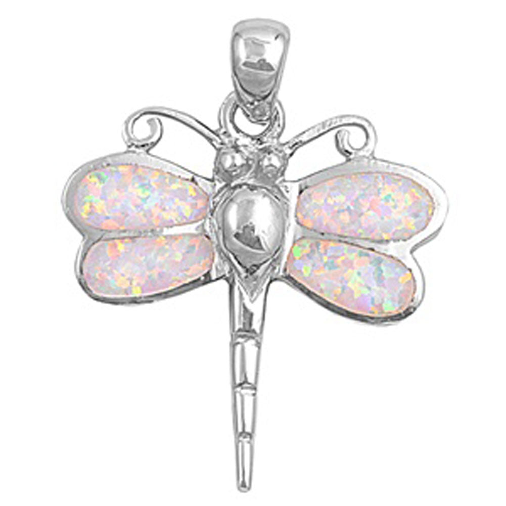 Cute Filigree Antennae Dragonfly Pendant .925 Sterling Silver Animal Bug Charm