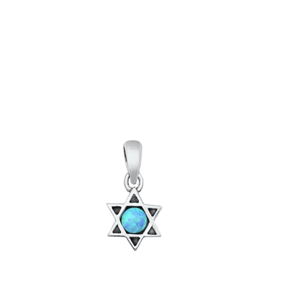 Sterling Silver Modern Star of David Pendant Jewish Geometric Unique Charm 925
