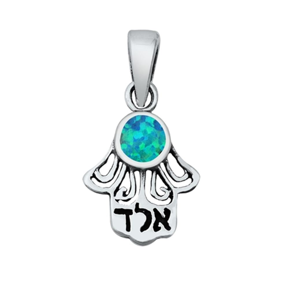 Sterling Silver Unique Hebrew Medallion Pendant Statement Jewish Swirl Charm 925
