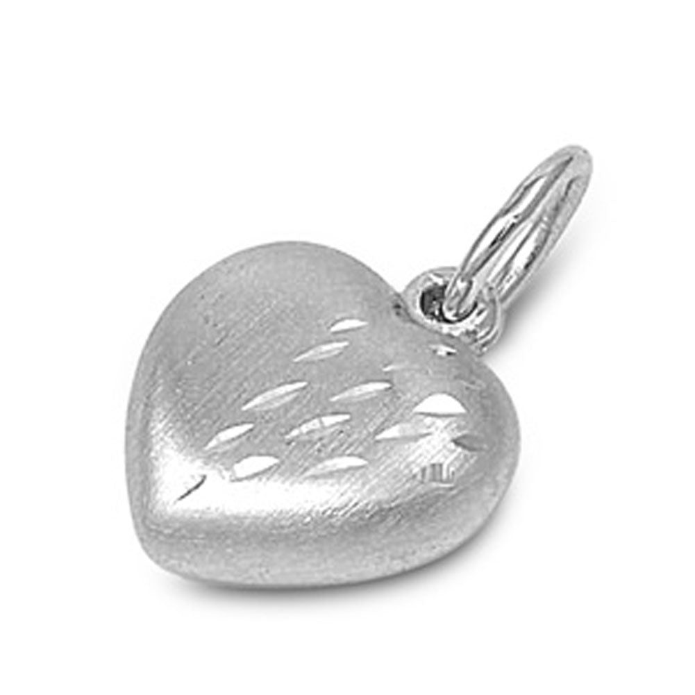 Engraved Promise Heart Pendant .925 Sterling Silver Puffed Polished Charm