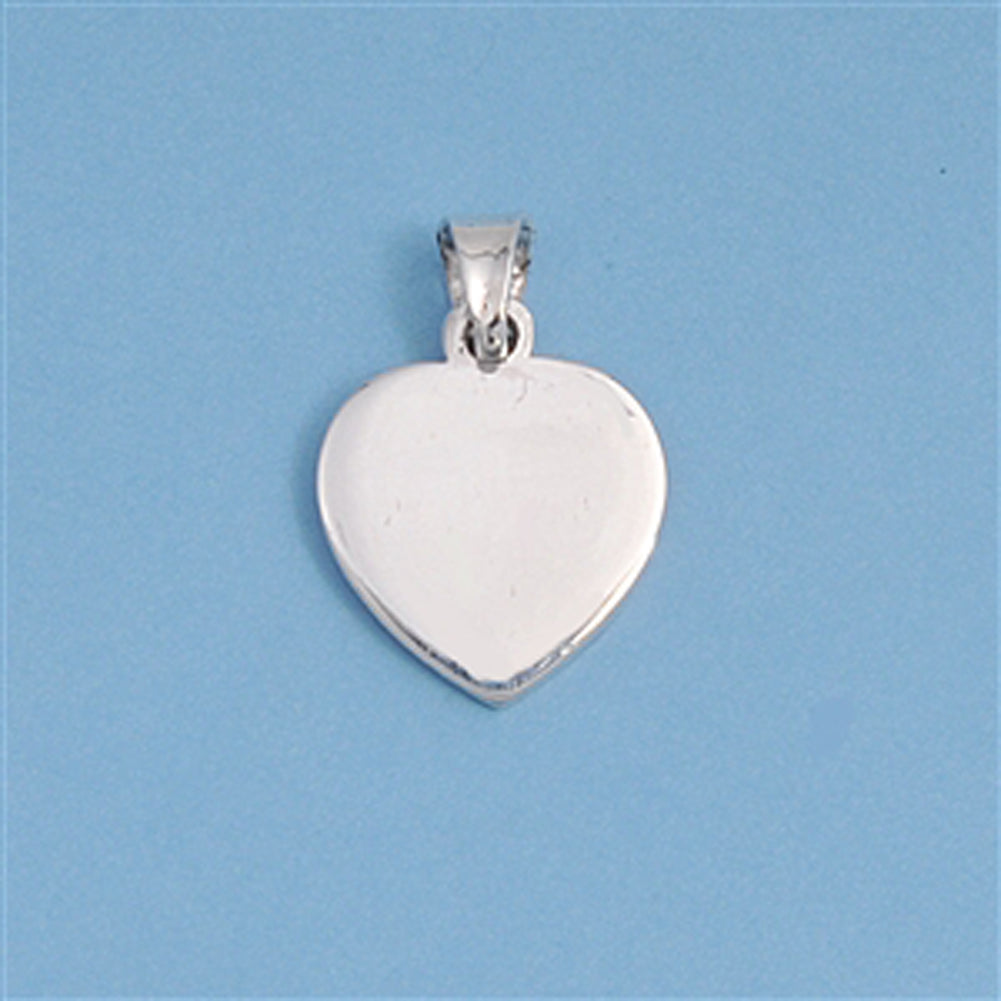 Cute Tiny Heart Pendant .925 Sterling Silver Small Promise Flat Charm