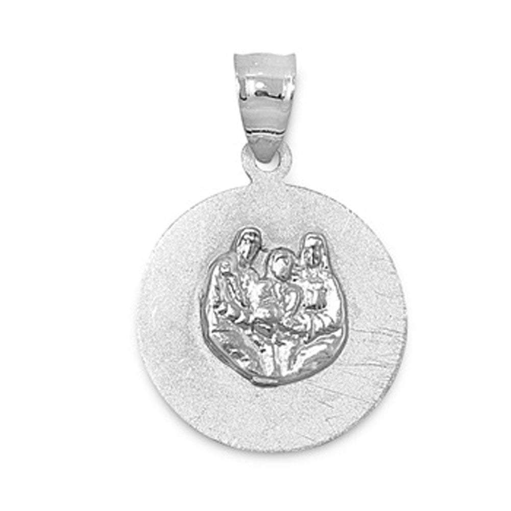 Holy Trinity Pendant .925 Sterling Silver Catholic Medallion Family Jesus Charm