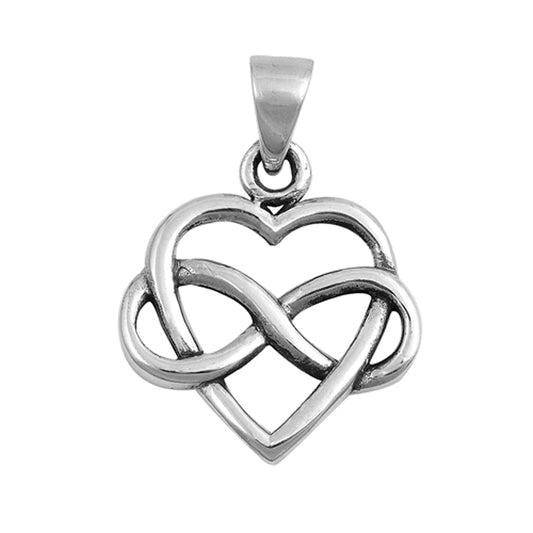 Sterling Silver Infinity Heart Pendant Forever Love Knot Promise Charm 925 New