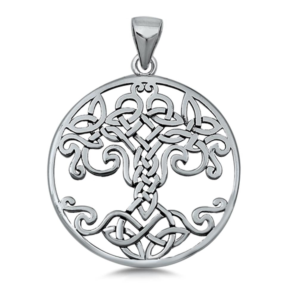 Sterling Silver Celtic Tree of Life Pendant Ornate Intricate Promise Heart Charm