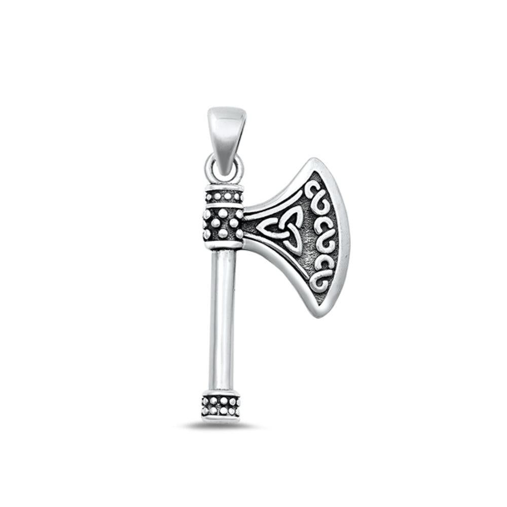 Sterling Silver Wholesale Celtic Axe Pendant Oxidized High Polish Charm 925 New