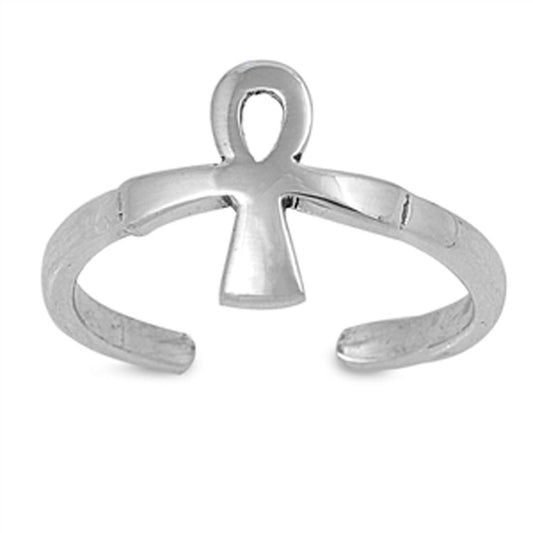 Cross Ankh .925 Sterling Silver Toe Ring