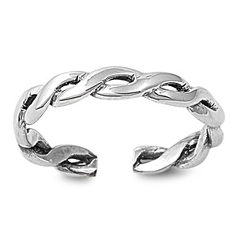 Twist Braid Infinity Knot .925 Sterling Silver Toe Ring