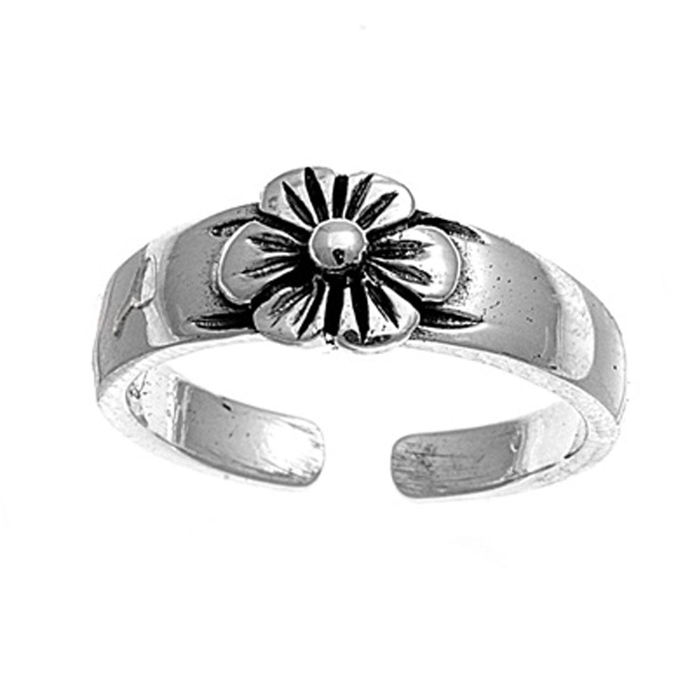 Flower Plumeria .925 Sterling Silver Toe Ring