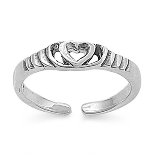 Heart Cutout .925 Sterling Silver Toe Ring